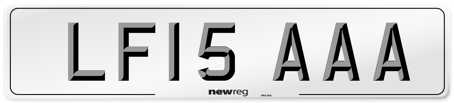 LF15 AAA Number Plate from New Reg